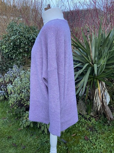 Lilac Purple V Neck Slouchy Jumper UK14-16 BNWOT Bonmarche - Picture 3 of 4