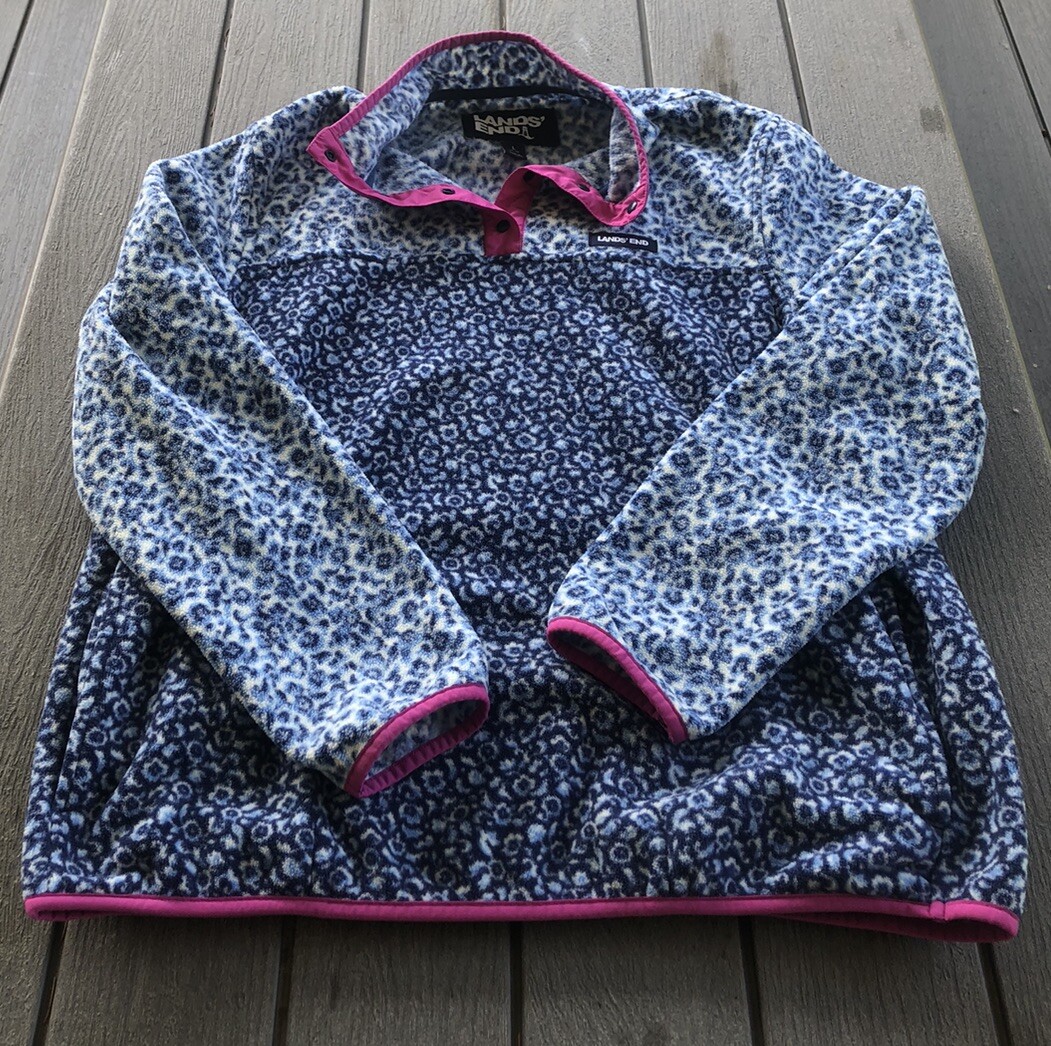 Lands End Girls Large 14/16 Heritage Fleece Kid Pullover