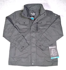 Kuhl Kollusion Jacket Men XL Carbon Gray Wax Coated Outdoor Hooded Full Zip 1179