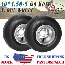2PCS 10x4.50-5 Front Tubeless Wheel Tyre  Rim For Racing Go Kart Drift Trike US