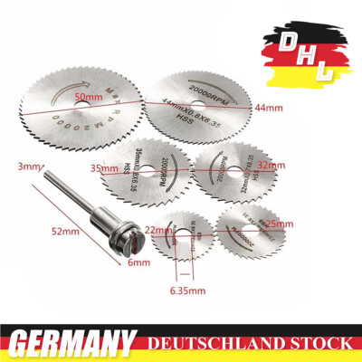 7x Mini Sägeblatt Kreissägeblatt Holz HSS Rotary Saw Blades Set für Dremel DHL