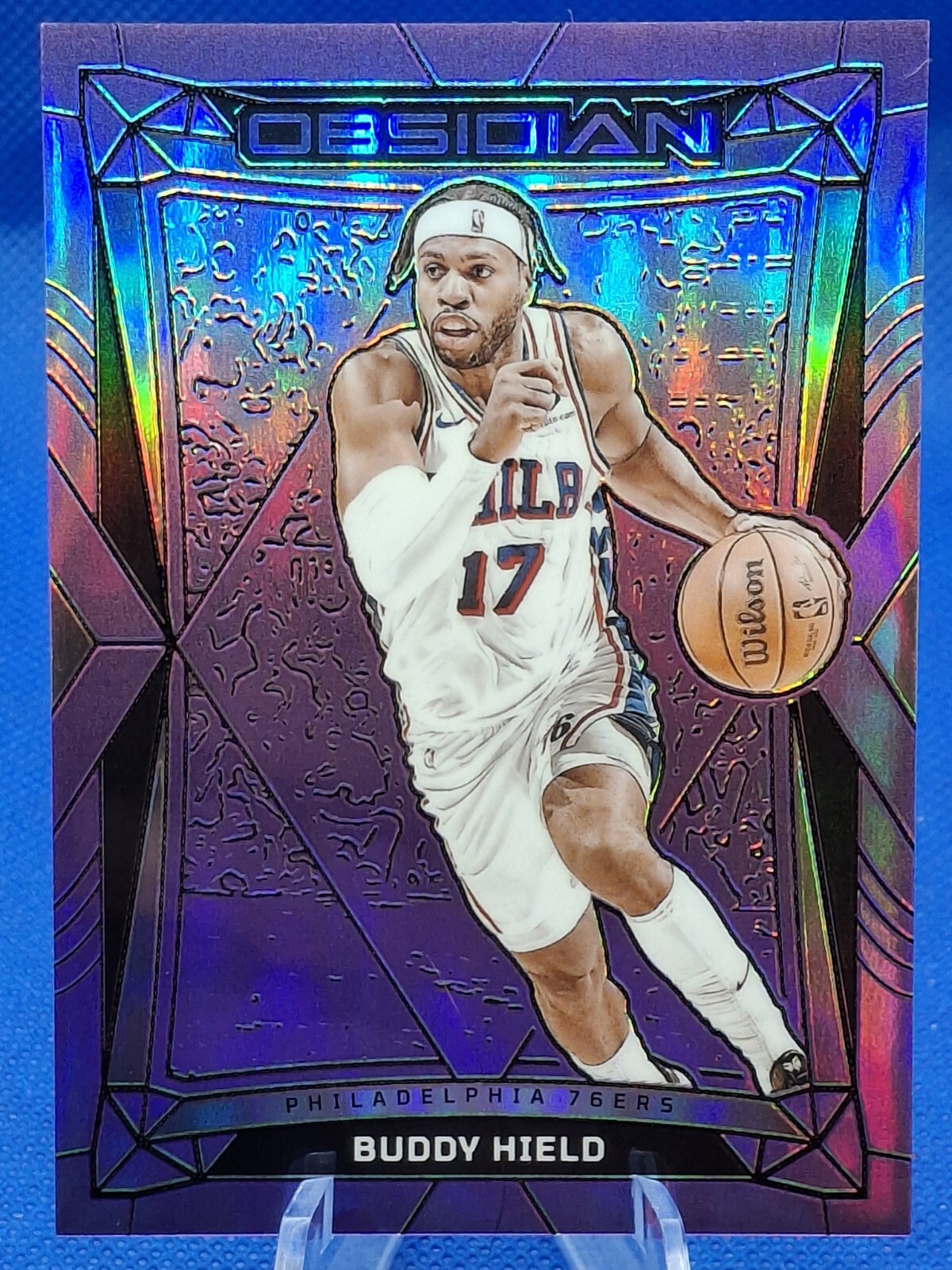 2023-24 Panini Obsidian Buddy Hield #125 Electric Etch Purple /49 Warriors 