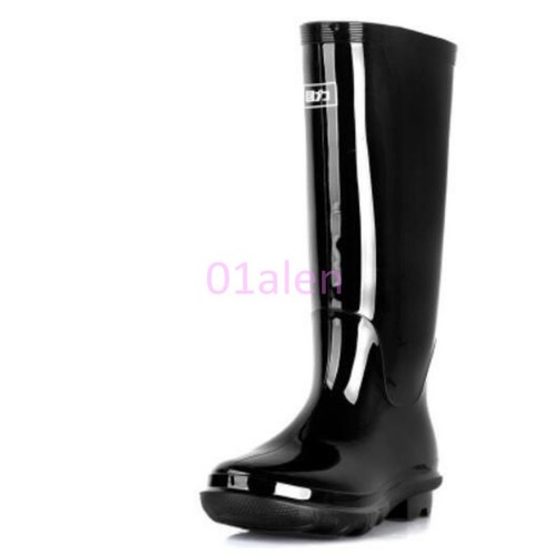 Mens Knee High Outdoor Tall Waterproof Casual Rain Rubber Galoshes Wellies Boots - Picture 15 of 15