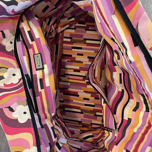 Tara Boone Travel Bag Womens Large Colorful Floral Zip Up Retro Read - Picture 7 of 13