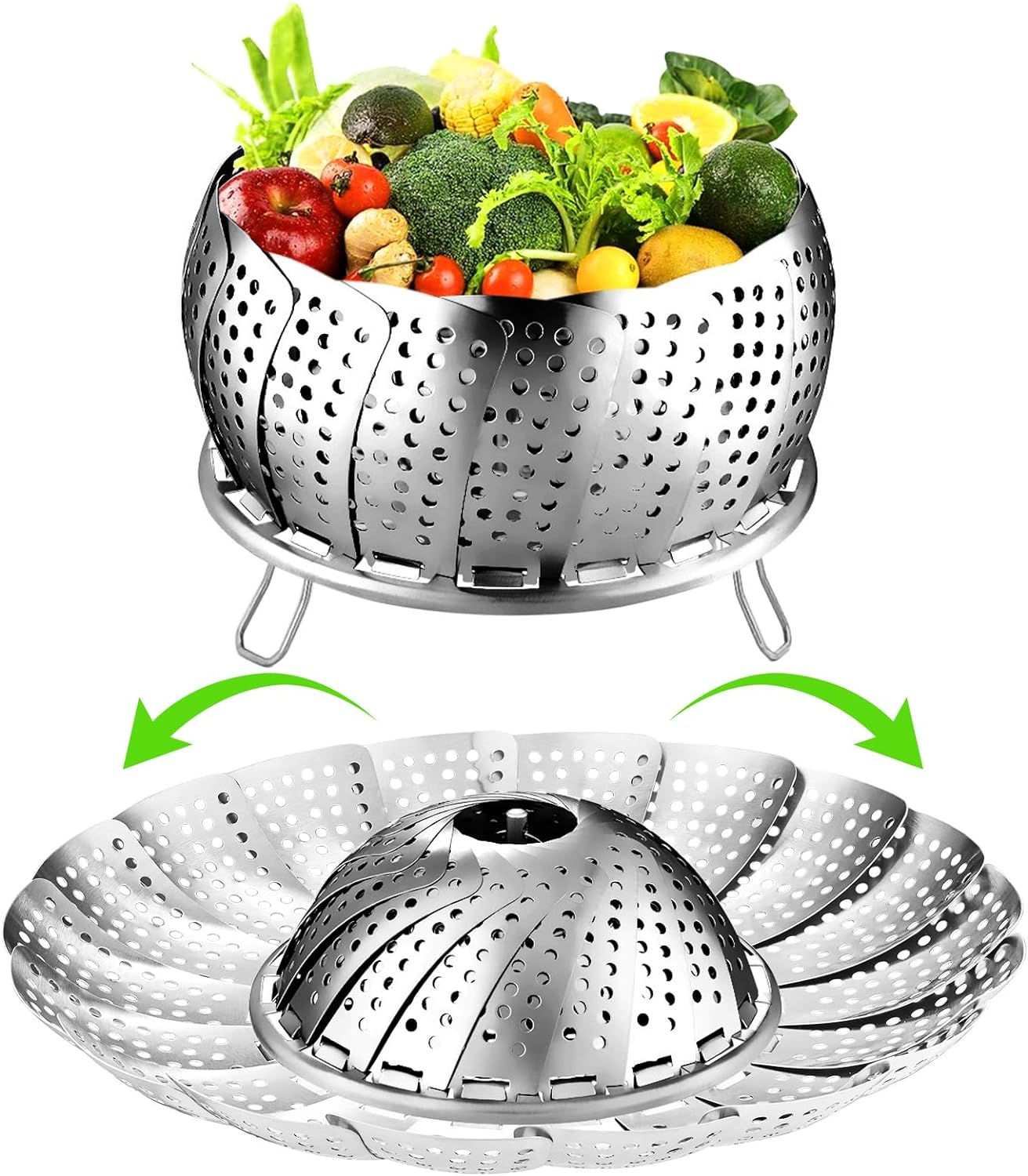 Stainless Steel Vegetable Steamer Basket for Cooking Veggies Fish Food-image