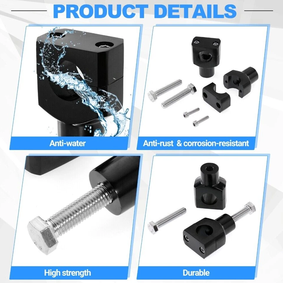 Черный зажим стояка руля мотоцикла 1 дюйм для Yamaha V-Star 650 950 1100 1300 - Изображение 2 из 4