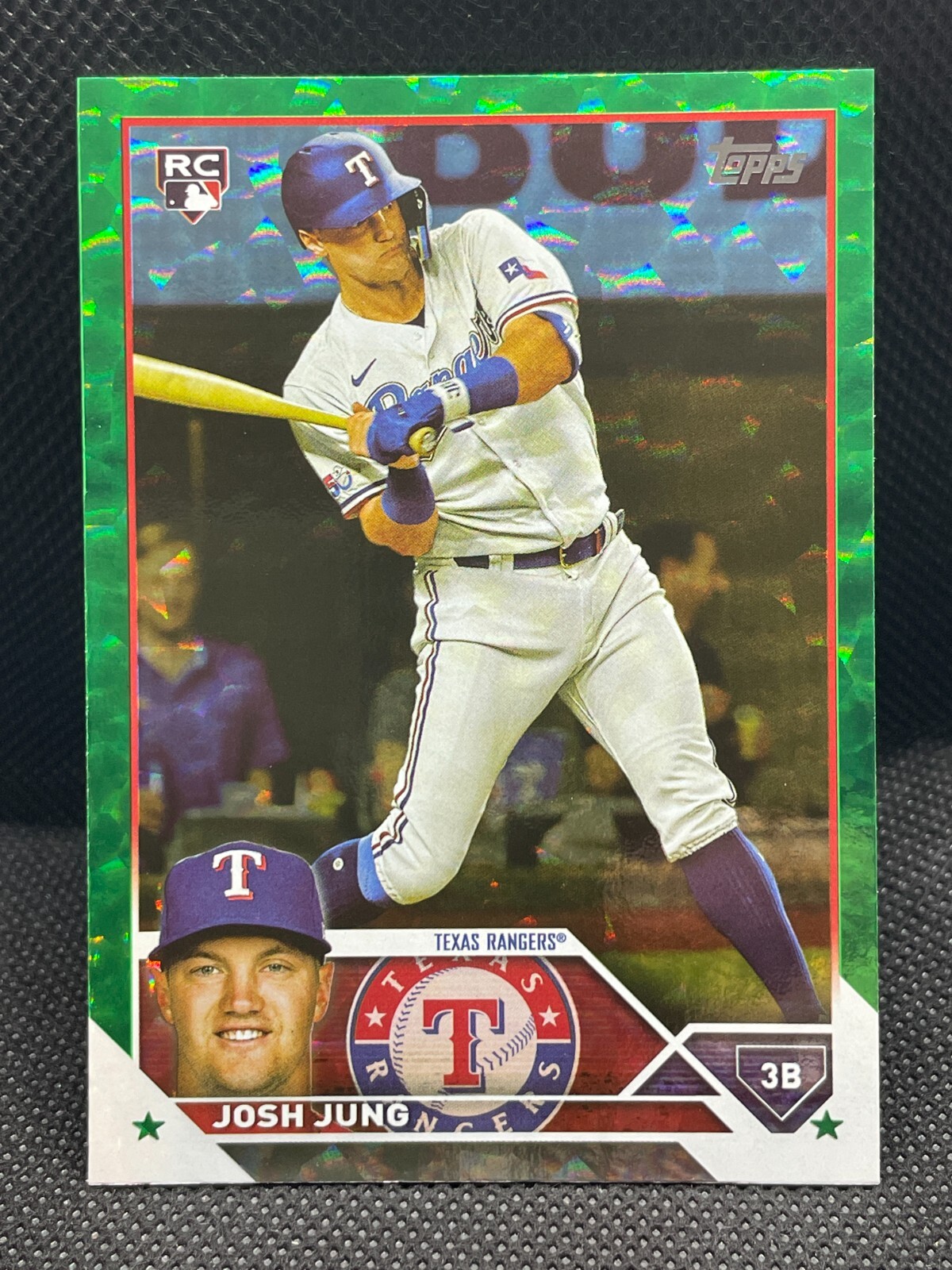 Josh Jung RC - 2023 Topps Series 2 #529 - True Rookie GREEN FOIL SP SN #12 /499