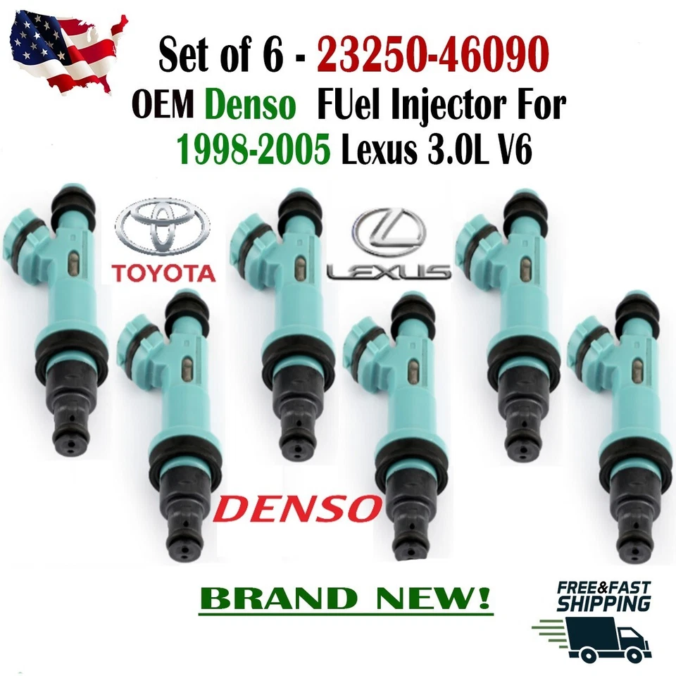 NUEVO x6 OEM DENSO inyectores de combustible para Toyota Supra, Lexus GS300 SC300 IS300 3,0 L Foto 2 de 4