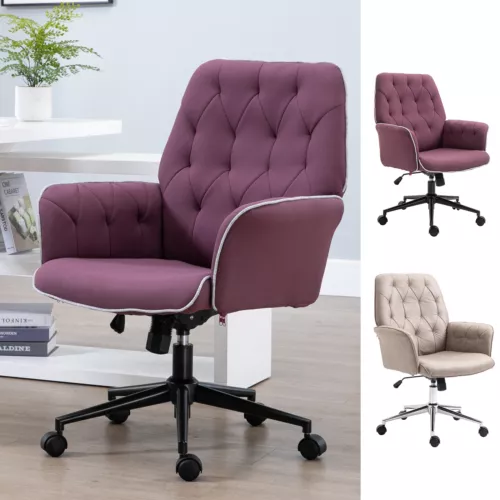 Modern Mid-Back Home Office Computer Adjustable Chair w/ Padded Arms