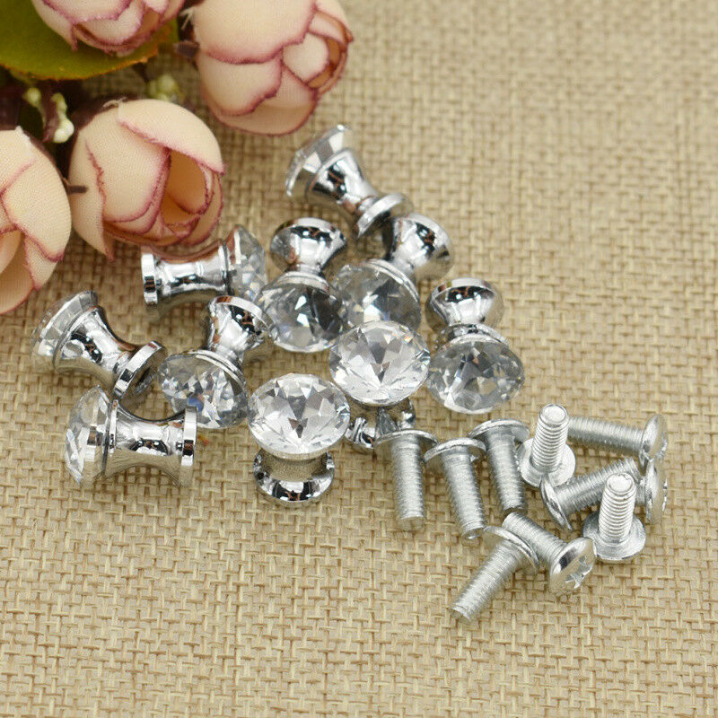 10pcs Wardrobe Cabinet Mini Knobs Crystal Handles Pulls 12mm Handcraft Handles-image