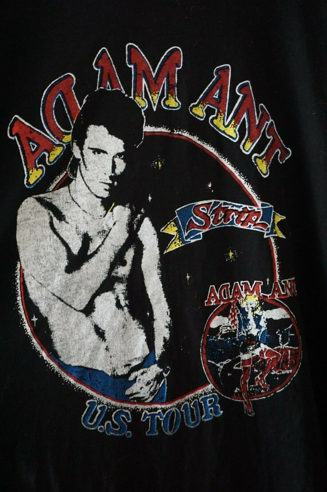 Rare vintage Adam Ant 80's Strip Tour grey black raglan baseball tee t shirt L image 2