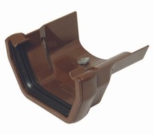 Floplast Guttering RDS3BR 114mm Square to Cast Iron Ogee - R/H Adaptor - Brown