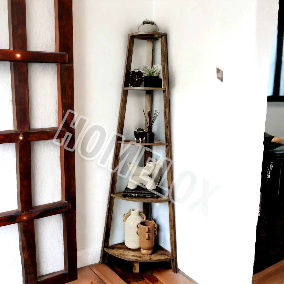 5 Tier Corner Ladder Shelf Bookcase Display Storage Unit Plant