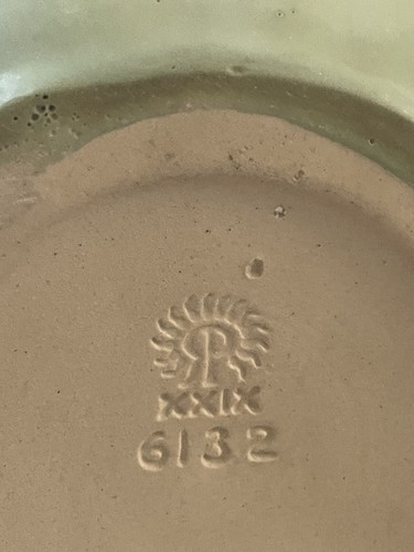 Rookwood Art Pottery 1929 Green and Pink Lotus Bowl Pattern 6132 - Picture 22 of 23