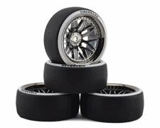 Darkmatter D29 Pre-Mntd Slick Drift Tires (4) Smoke Chrome Firebrand RC