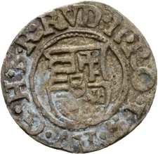 RDR Hungary Kremnitz Denarius 1590 Rudolf Silver 0.5g Original Coin #HPK827