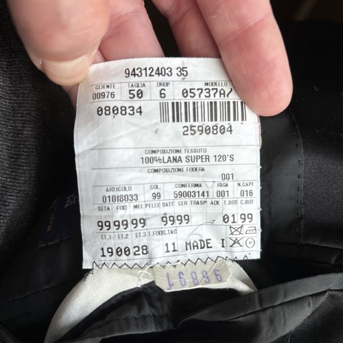 Giacca smoking Euromoda Tessuto Ermenegildo Zegna Super 120’s Nero made in Italy - Foto 13 di 22