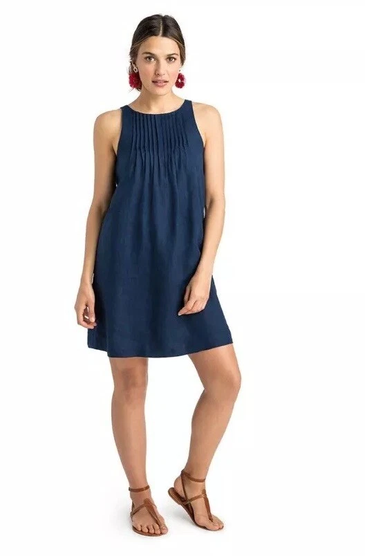 Vineyard Vines Women s Size 0 Linen Pintuck Swing Dress in Navy