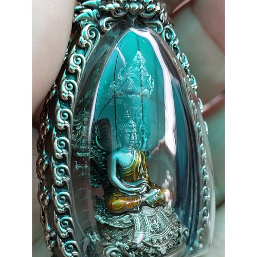 Buda Cubierta Naka Color Bronce Blanco Phra Wimuttisuk Tewanakarach Amuleto Tailandés - Imagen 7 de 21