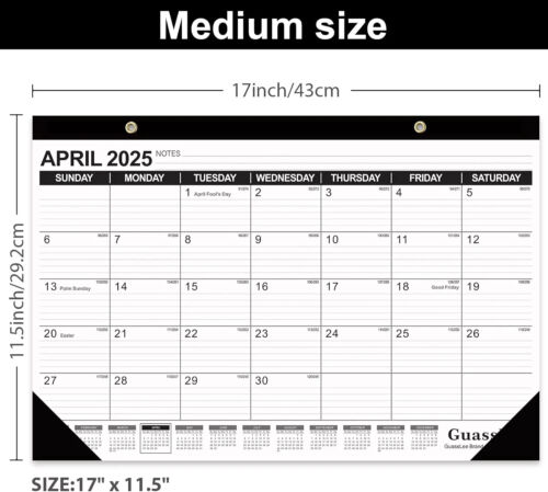 Desk Calendar 2025-2026, 18-Month Monthly Planner, 11.5X17 Inch - Picture 2 of 3