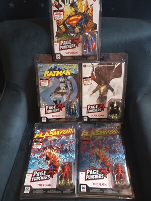 Dc Page Punchers SUPERMAN + BATMAN + BLACK ADAM + FLASH + FLASH FOIL VARIANT