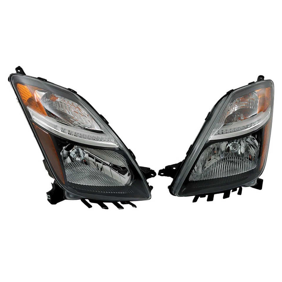 For  2006-2009 Toyota Prius Left&Right Side Black Halogen Headlight Headlamp Foto 3 de 4