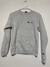 Champion Kids Youth Size XL 18-20 Gray Cotton Crewneck Sweatshirt Stains USA