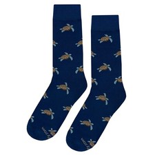 NWT Cool Sea Turtle Dress Socks Novelty Men 8-12 Blue Crazy Fun Sockfly