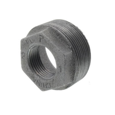 2'' x 1'' BLACK MALLEABLE IRON HEX BUSHING reducer reducing fitting pipe npt