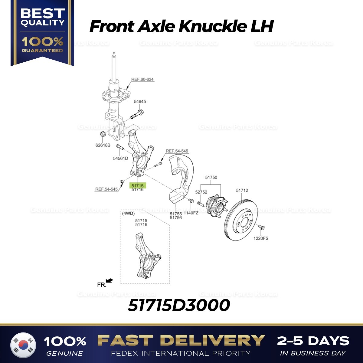 ⭐Genuine⭐ Front Axle Knuckle LH 51715D3000 for Hyundai Tucson | eBay