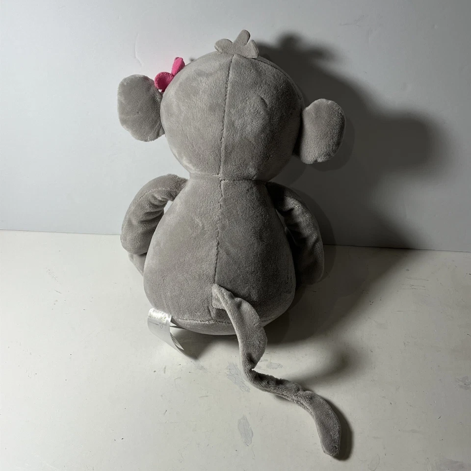 Bedtime Originals Gray Pink Plush Monkey Stuffed Animal Cupcake #221043M - Image 3 of 4