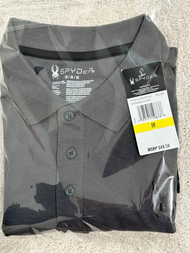 Spyder Men's Colorblock 3 Button Polo Golf M S Logo NWT MSRP $49.5 Free Shipping - 第 6/6 張圖片