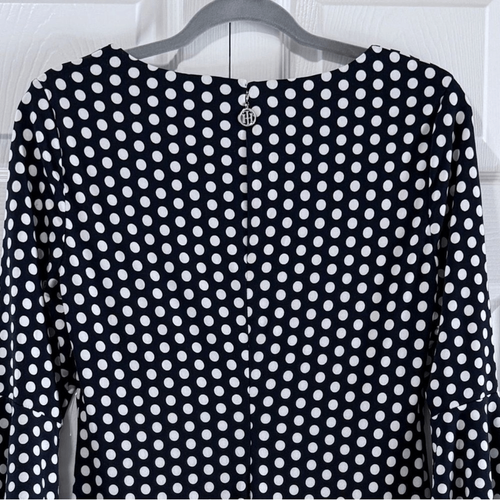 NWT tommy hilfiger long sleeve polka dot dress Medallion full Zipper - Picture 5 of 12