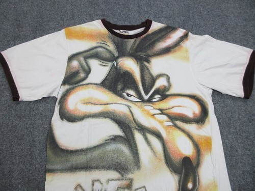 VINTAGE Lot 29 Shirt Mens 3XL White Wile E Coyote Y2K Looney Tunes Rap Hip Hop - Picture 2 of 17