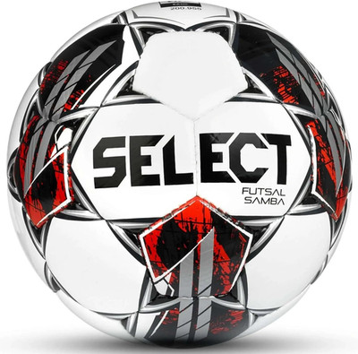 Samba Futsal Ball, Senior, White/Black/Red V22, Senior(Size 4)