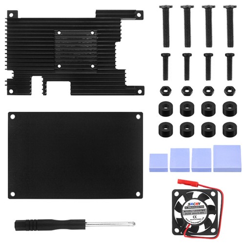 Aluminum Case With Heatsink Black Metal Shell Protective For Orange Pi 5/5B l - Afbeelding 7 van 11