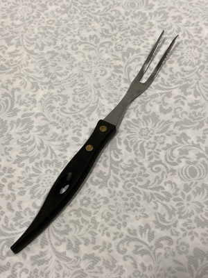 #ad VTG Stanley 2 Prong Offset Serving Fork Carving 10” USA Stainless $9.99