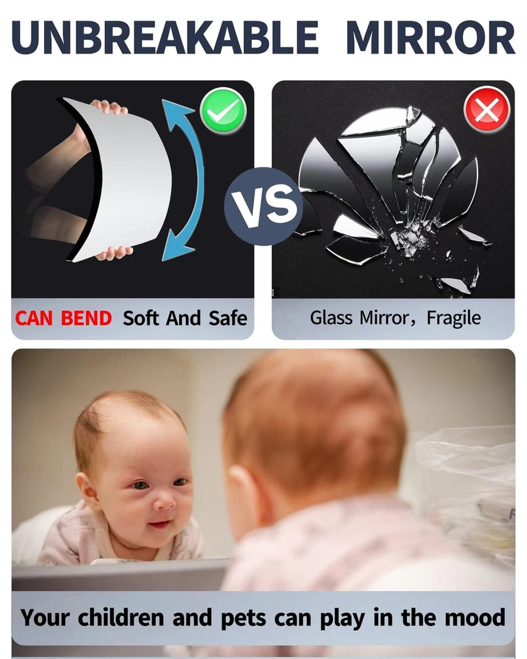 全长儿童安全防摔镜,塑料壁镜... — 第 4/4 张图片