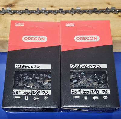 72EXL072G Oregon 3/8'' .050 72 Drive Links  20''  Full Chisel Chain  2 PK