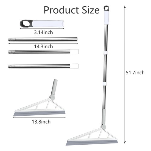 Magic Silicone Broom Sweeper, Rubber Squeegee with Adjustable Long Handle for... - Picture 3 of 7