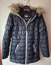 Winterjacke SOCCX SPIRIT Damen Größe 38 Blau mit Kapuze Top Zustand
