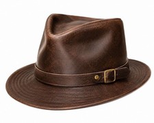 Best Quality Men and Women Brown Genuine Leather Cowboy Western Hat