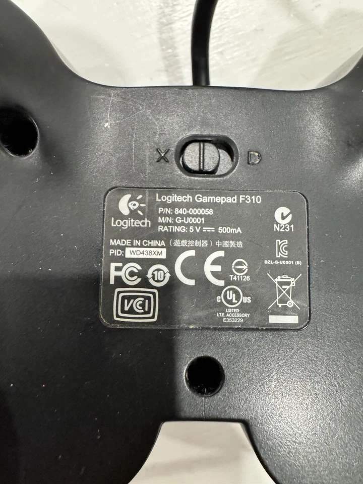 Logitech F310 Gamepad USB Wired Controller for PC Mac G-U0001 840-000058 - Image 3 of 3
