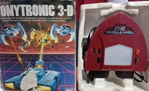 Vintage Tomytronic 3D Sky Attack handheld game console TESTED BOXED WITH MANUAL