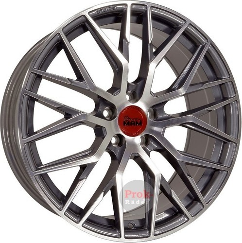 4 cerchi in lega MAM RS4 palladio lucidati frontalmente 8,5x20 ET45 LK5 108 cerchi da 20 pollici