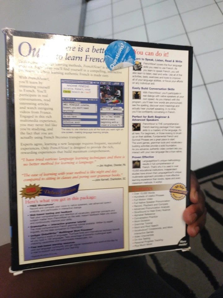 FRENCH Transparent Bonus CD Language Software Installation CD ROM NEW SEALED  - Image 2 of 2