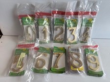 HY-KO Brushed Brass  4" 0 - 9 Numbers SOLD INDIVIDUALLY