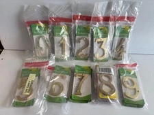 HY-KO Brushed Brass  4" 0 - 9 Numbers SOLD INDIVIDUALLY