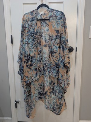Pinkblush Floral Kimono Cover Up Womens One Size Boho Tropical Lightweight