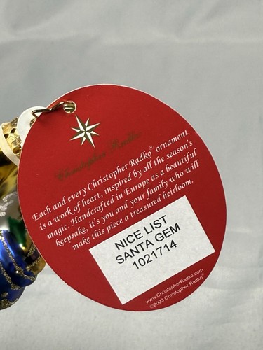 Christopher Radko Nice List Santa Gem Ornament NEW 4” Christmas Chimney Gift - Picture 10 of 12